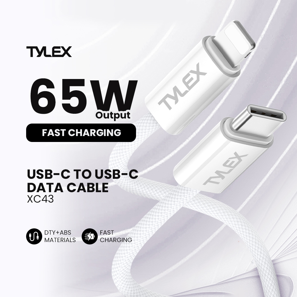 TYLEX XC43 USB-C to USB-C Data Cable 65W Fast Charging Power Delivery ...