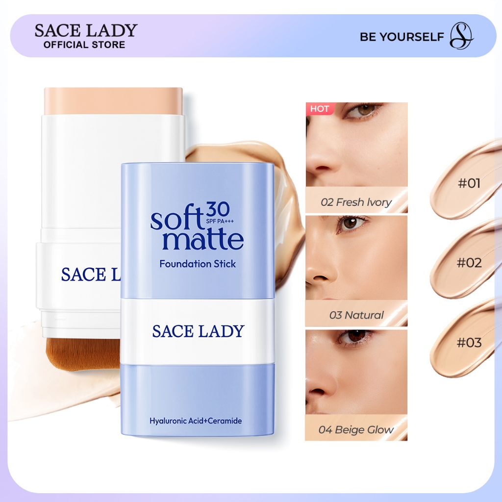 SACE LADY 5-in-1 Foundation Stick Long Lasting Soft Matte Concealer ...