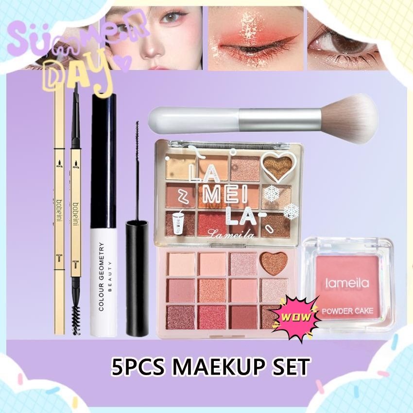 ⚡COD⚡ 3--15PCS Makeup Set Kit 12 Colors Eyeshadow Palette Blush Mascara ...