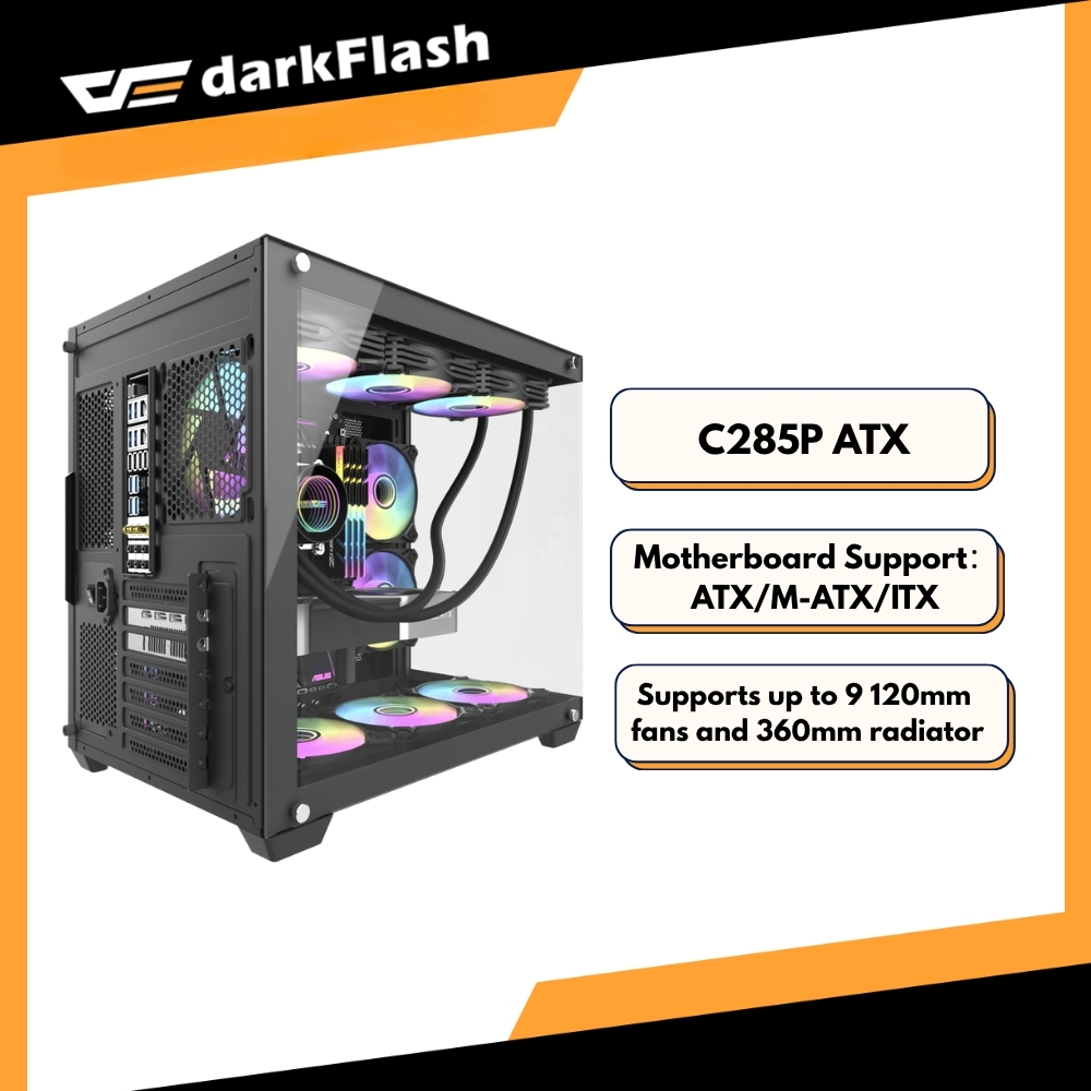 Darkflash C285P V2 EXQUISITE ATX CASE Black | Shopee Philippines