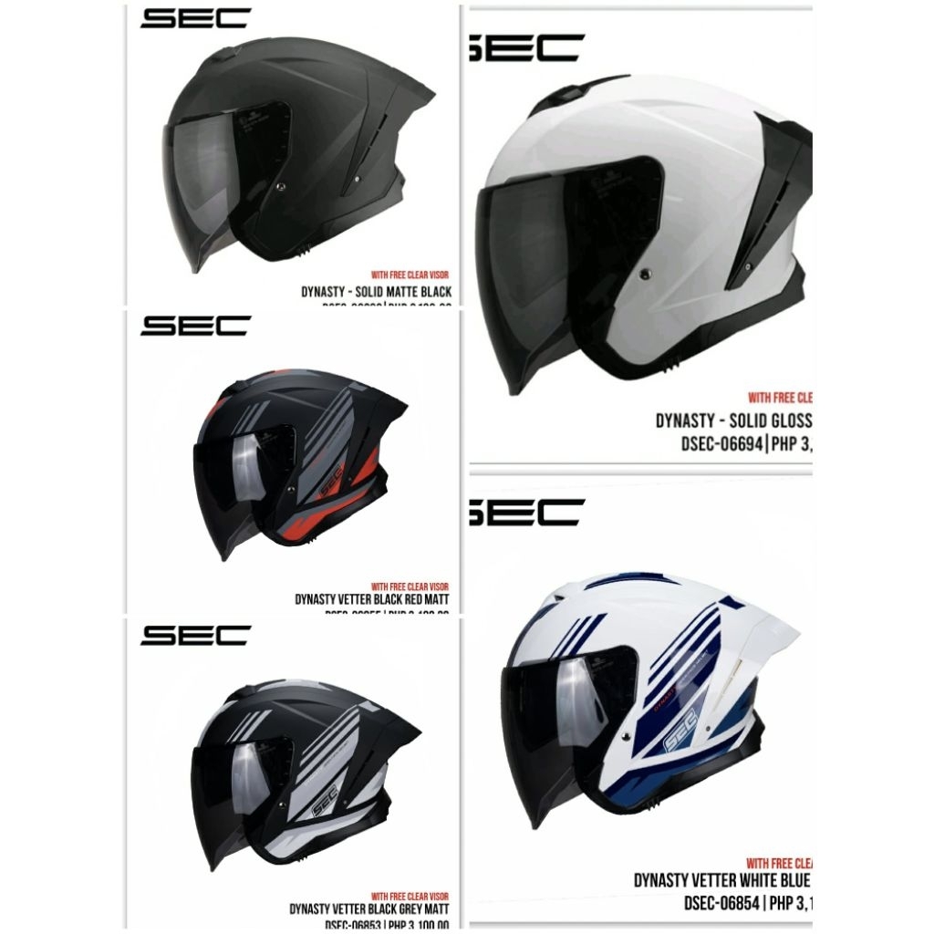 SEC DYNASTY HALF FACE DUAL VISOR | Shopee Philippines