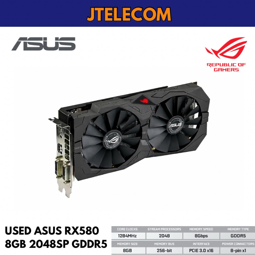 USED ASUS RX580 8GB GDDR5 2048SP | Shopee Philippines