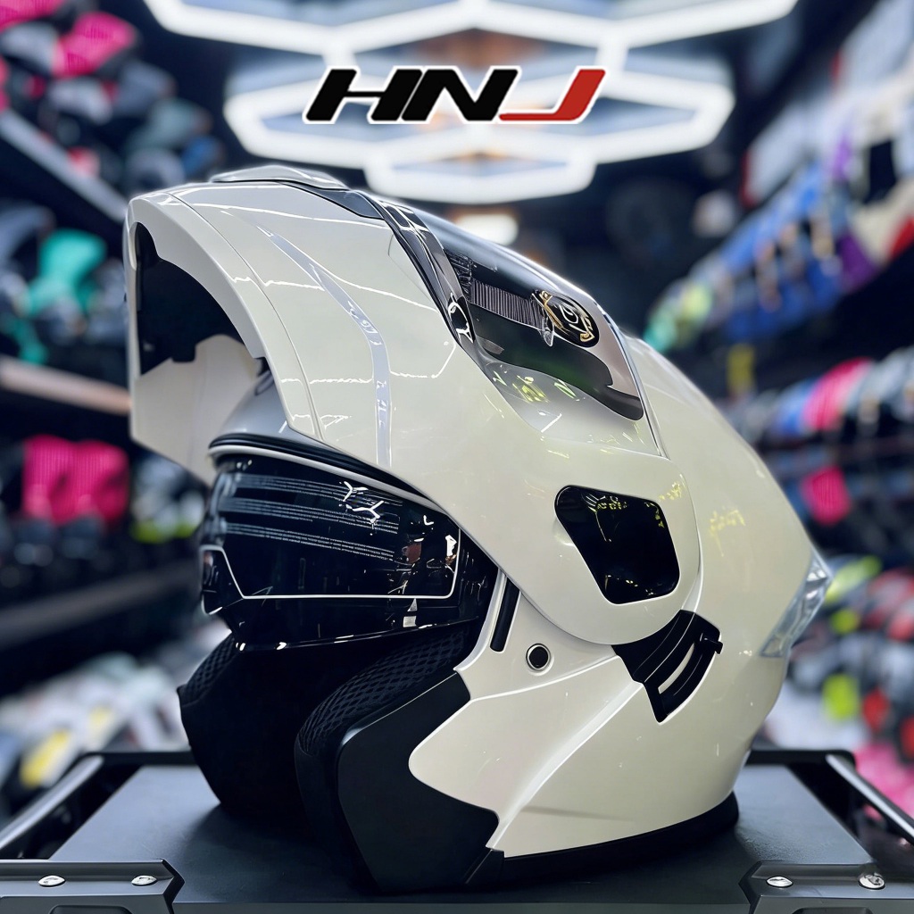 【𝑭𝒍𝒊𝒑 𝑼𝒑】HNJ Modular Dual Visor Helmet Full Face Helmet for Motorcycle ...