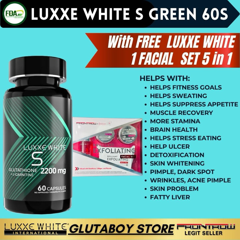 LUXXE WHITE SLIM 60S SLIMMING + GLUTATHIONE L-CARNITINE GARCIA CAMBOGIA  LIONS MANE CORDYCEPS | Shopee Philippines