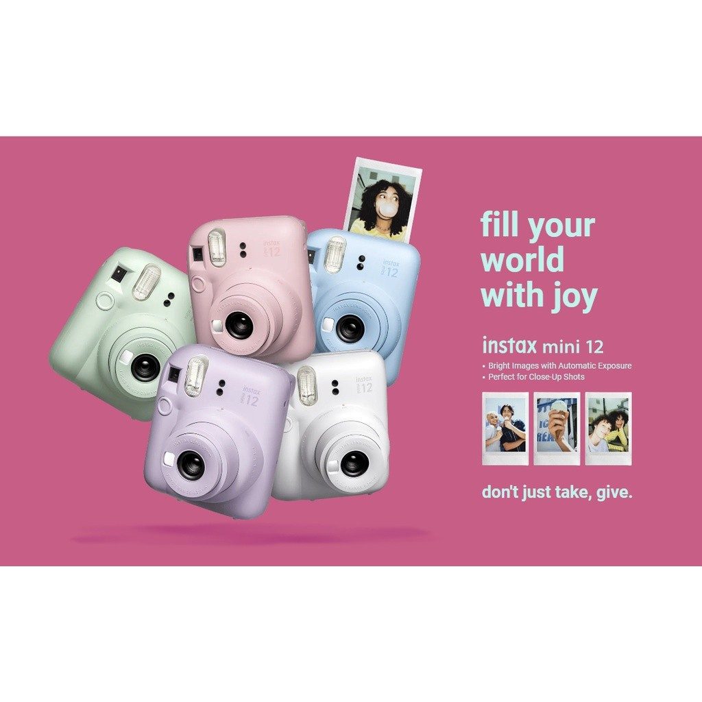 Instax Mini 12 Instant Camera with Close-Up Mode and Selfie Mirror ...
