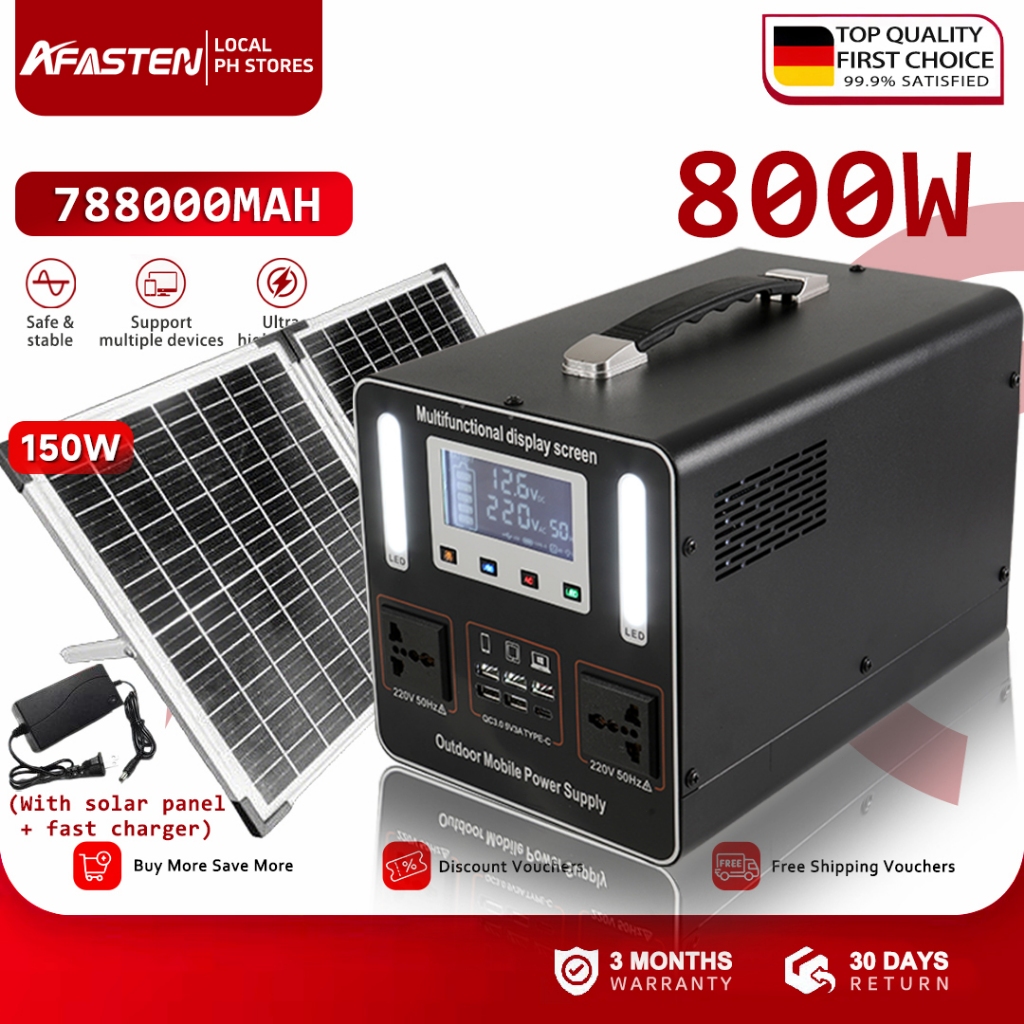 Power Station Portable 800W/220V Solar Generator 788000mAH High ...