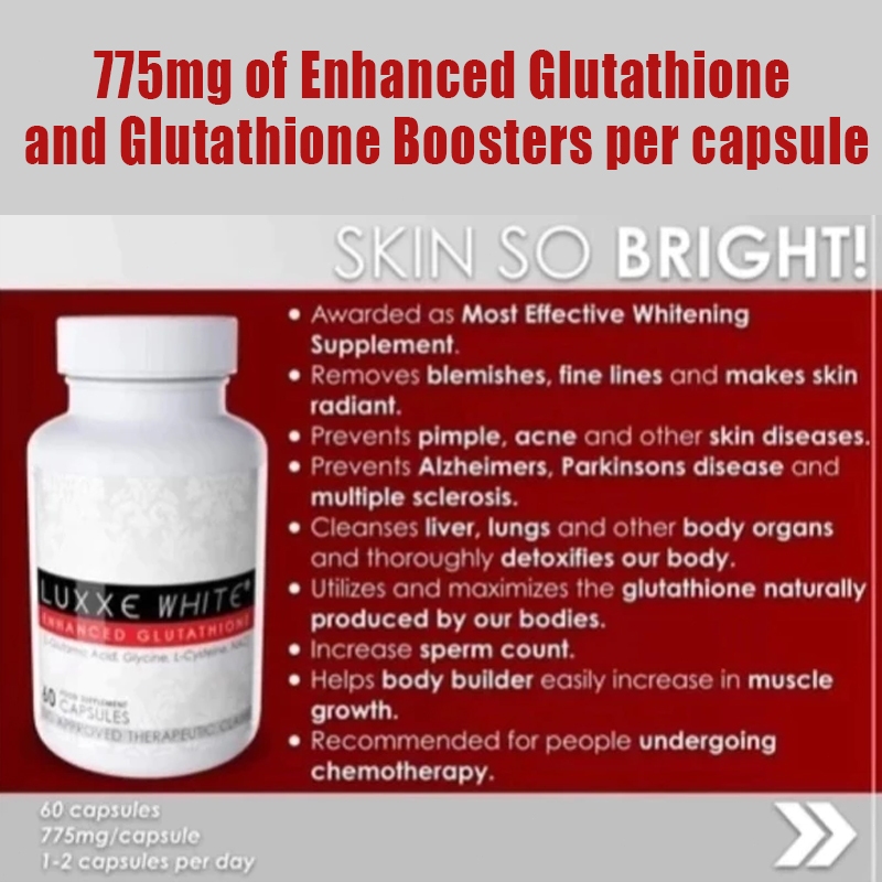Luxxe White Enhanced Glutathione Whitening Skin And Anti-Aging And Prevents Pimple Acne COD