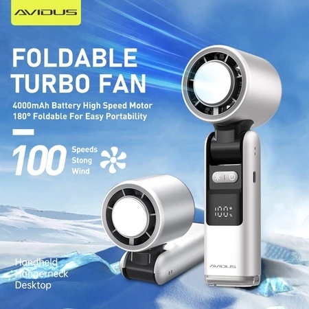 AVIDUS K8 PRO 4000mAh Fan Turbo lce Cooling Handheld Fan 100 Speed ...