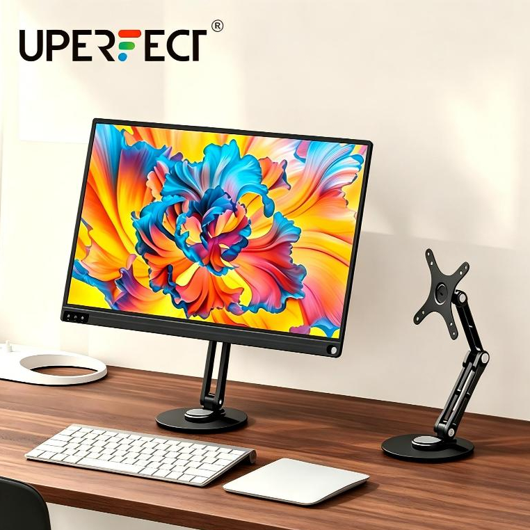 UPERFECT 10-22 inch Vertical Monitor Stand VESA Monitor Bracket Desktop ...
