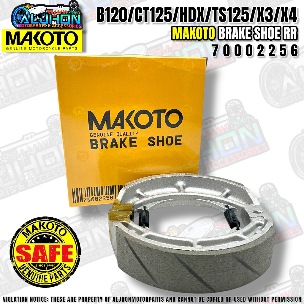 Makoto MAKOTO BRAKE SHOE FOR B120/CT125/HDX/TS125/X3/X4/WIND125 - 7000