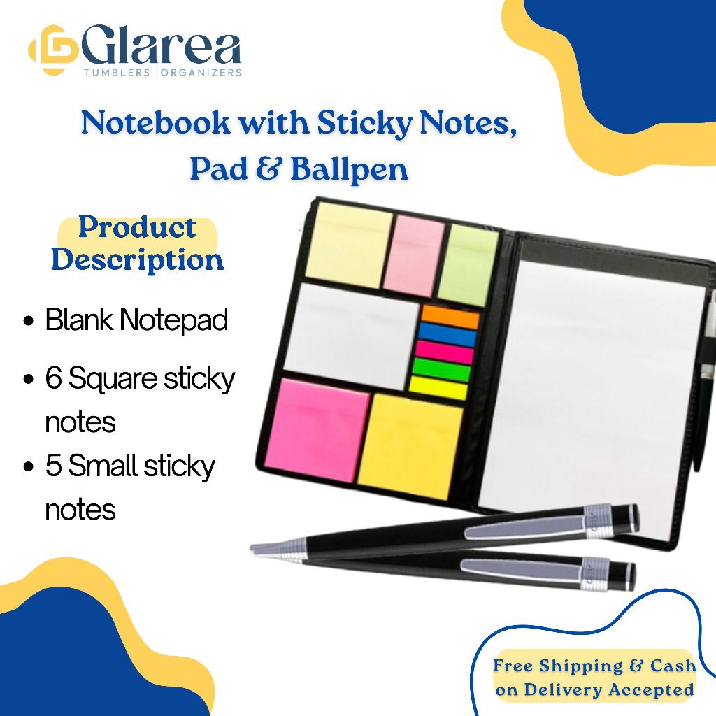 Notebook with Sticky Notes Pad and Ballpen | Shopee Philippines