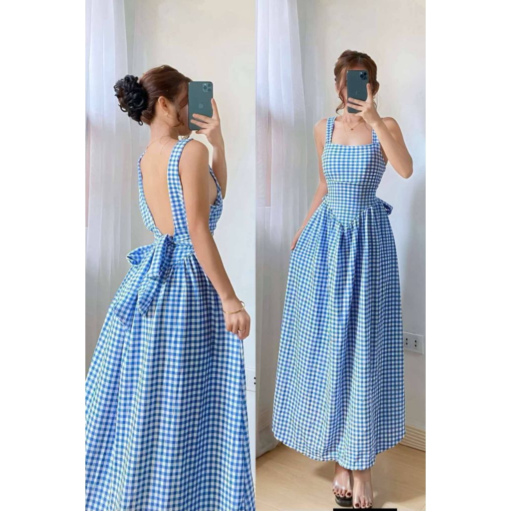 Dulled -Up Women's Padded Backless Maxi Dress