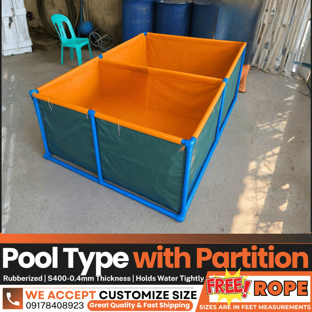 10x6x1ft S400 POOL TYPE WITH PARTITION Heavy Duty Trapal for Crayfish ...