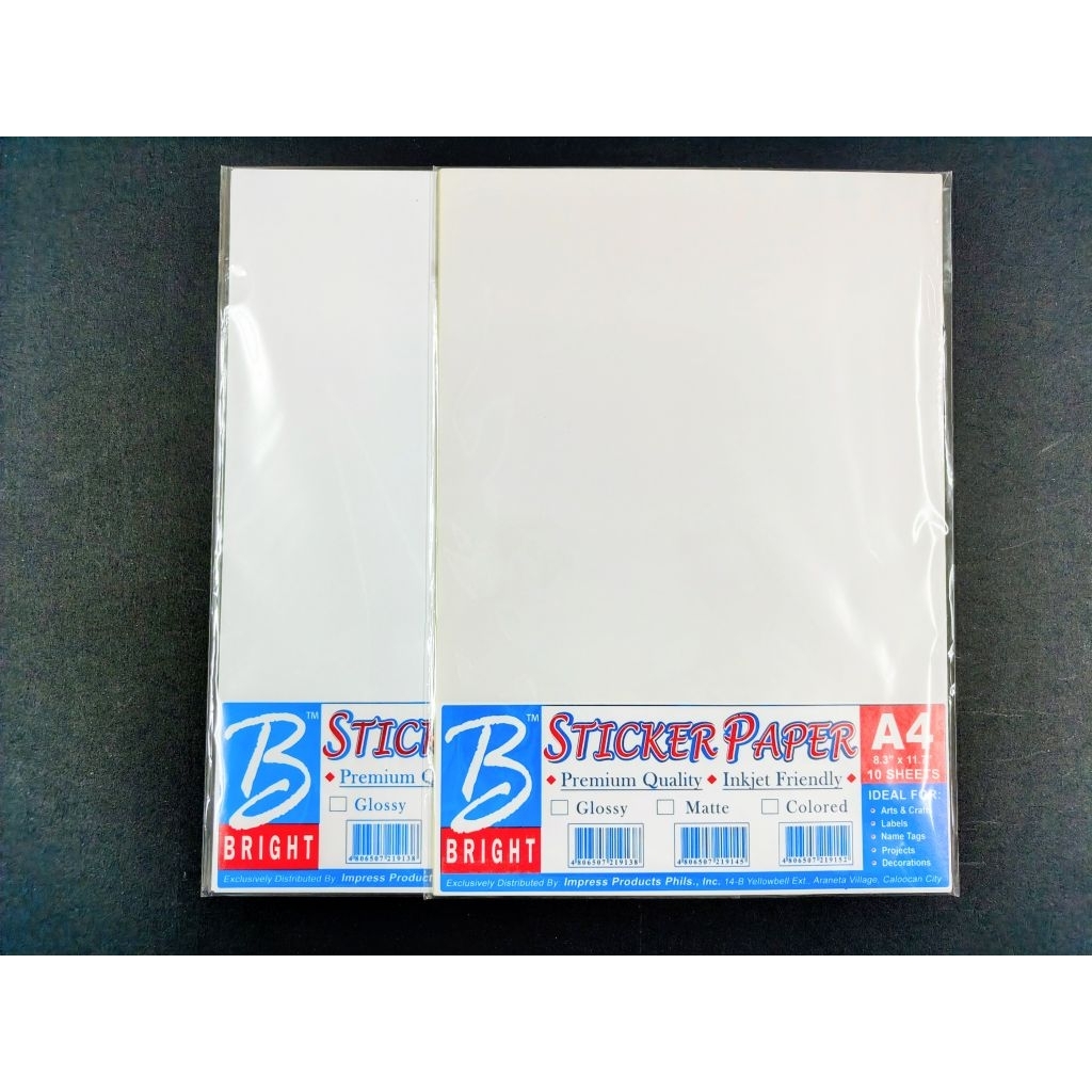Bright Sticker Paper A4 10s Matte and Glossy | Shopee Philippines