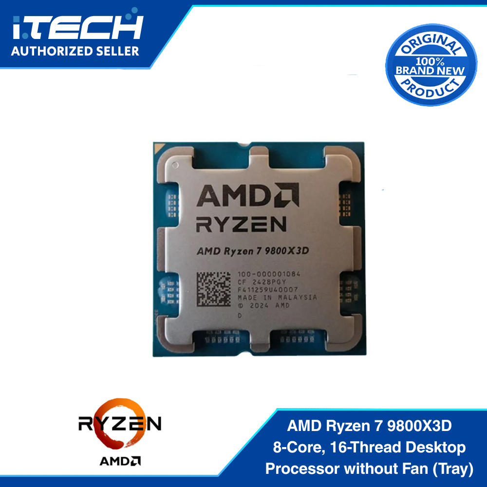 AMD Ryzen 7 9800X3D 8-Core, 16-Thread Desktop Processor without Fan ...