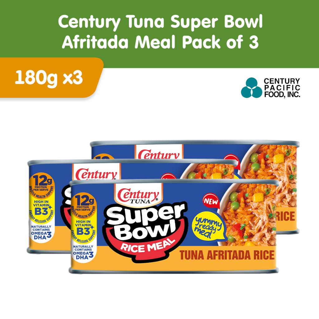 Century Tuna Super Bowl Afritada Rice Meal 180g (Pack of 3) | Shopee ...