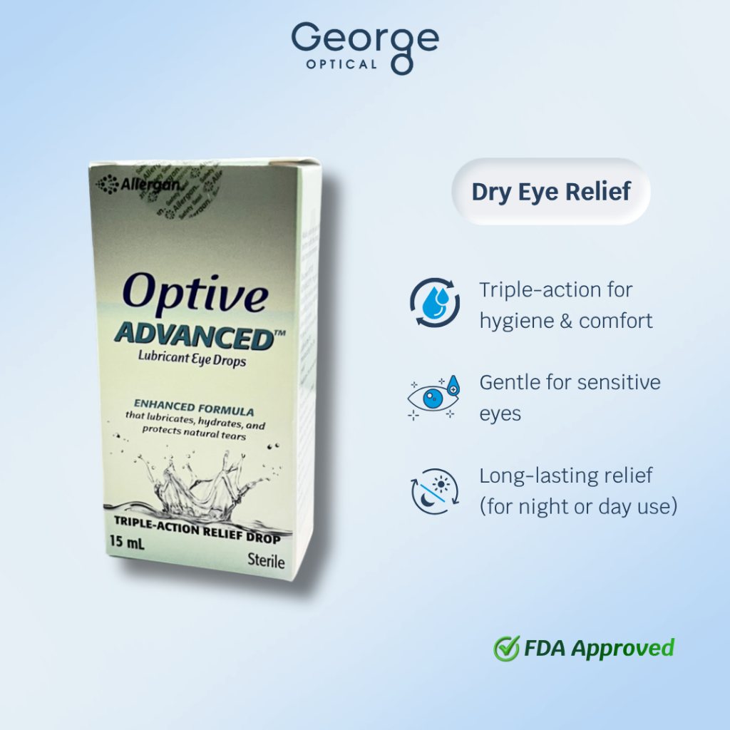 OPTIVE ADVANCED LUBRICANT EYEDROPS TRIPLE ACTION RELIEF 15ML (09-2027 ...