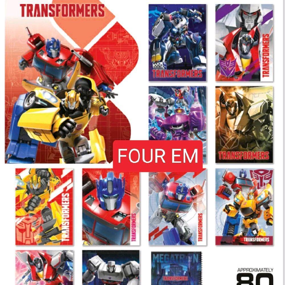 1 REAM(10 PCS) WRITING NOTEBOOK, TRANSFORMERS DESIGN, 80 LEAVES, SOLD ...