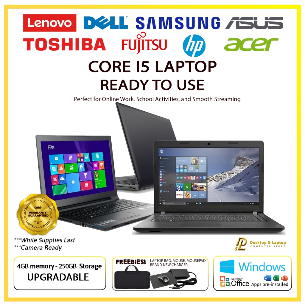 AFFORDABLE LAPTOP l Intel Core i5/Celeron l 4GB RAM • 250GB HDD -128GB ...