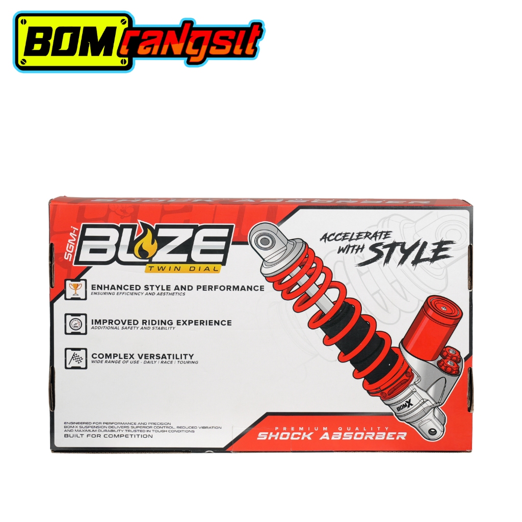 BOMX Blaze Suspension Twin Dial Motorcycle Rear Shock Absorber | For ...