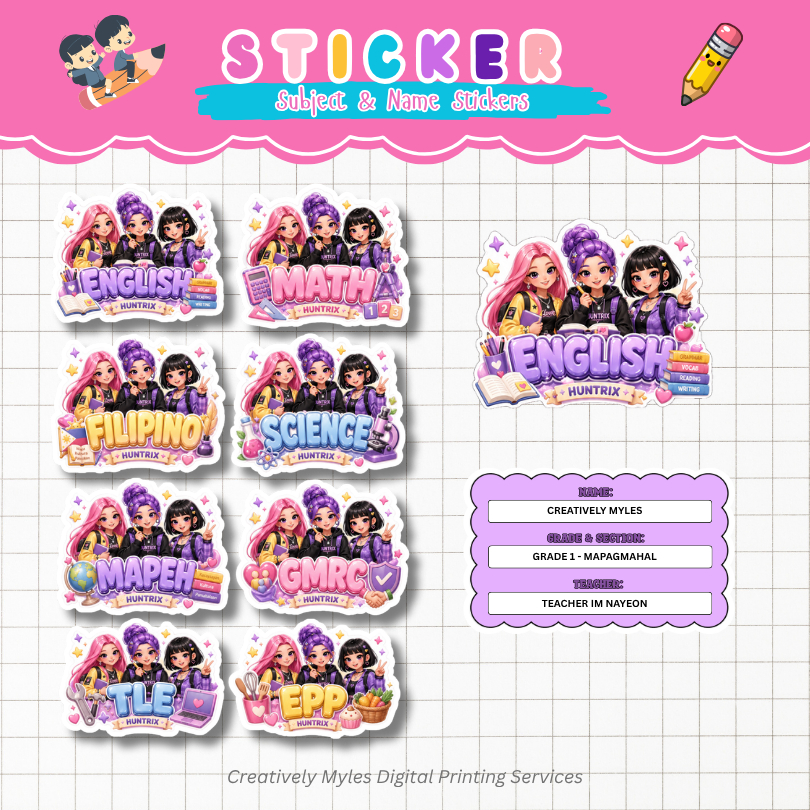 CUSTOMIZED SUBJECT AND NAME STICKERS FOR NOTEBOOKS | BACK TO SCHOOL ...