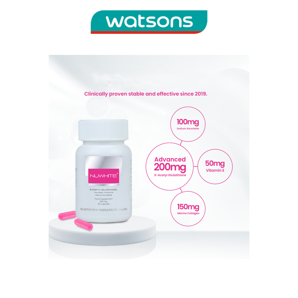Nuwhite S-Acetyl Glutathione - 200mg of S-Acetyl Glutathione (30 capsules)  | Shopee Philippines