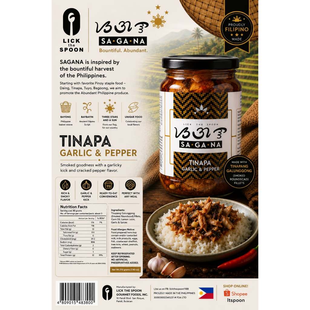 SAGANA Garlic Pepper Tinapa (SMOKED FISH) | Shopee Philippines