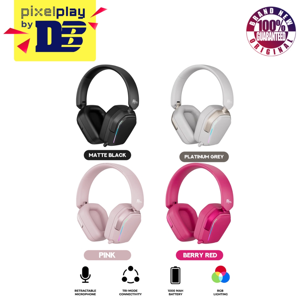 Royal Kludge RK HG101 RGB Tri-Mode Gaming Headphone (Matte Black ...