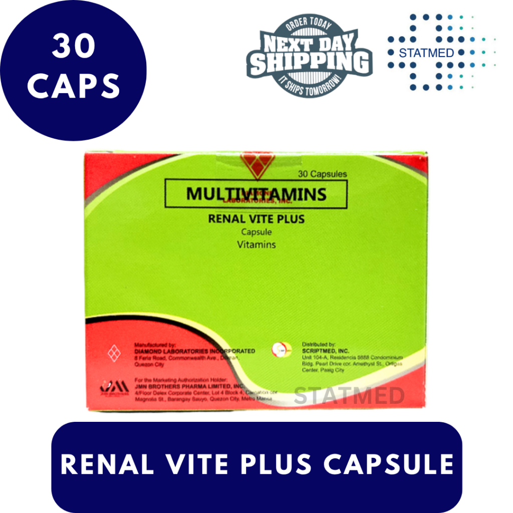 Renal Vite Plus Capsule Vitamins Kidney Supplement l 10 & 30 Caps ...