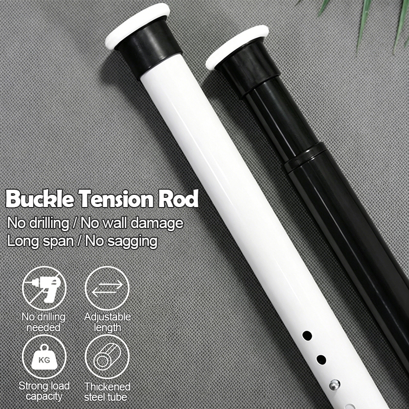 Adjustable Curtain Rod Extendable Shower Curtain Rod No Drilling ...