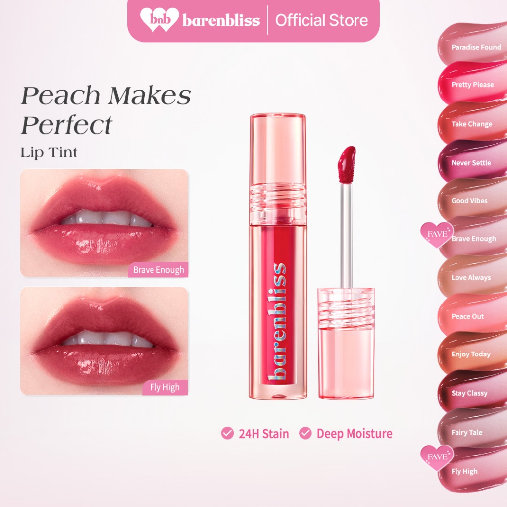 barenbliss BNB Peach Makes Perfect Lip Tint | 24H Glossy Stain Tint ...