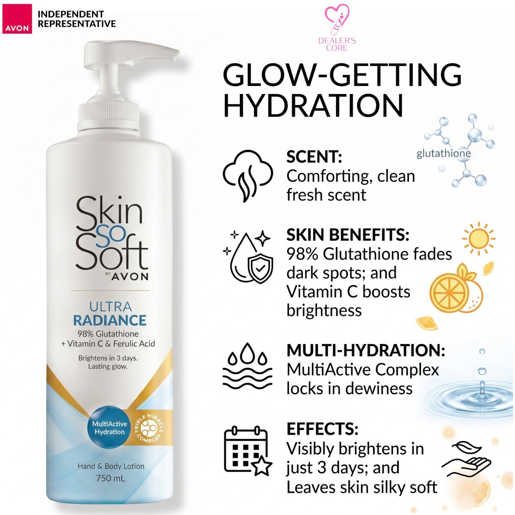 avon skin so soft ultra glutathione with vitamin c Avon Skin So Soft Ultra Radiance 400ml - 98% Pure Glutathione for Instant  Luminous Glow
