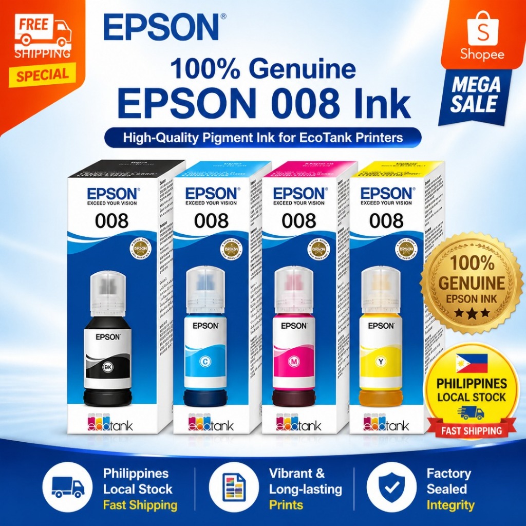 008 Epson ink Original Black ink L6580 L6460 L15180 L15160 M15180 ...
