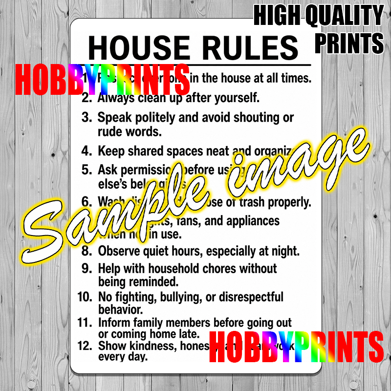 Laminated Signages | House Rules | Signage | Sign Boards | Shopee ...