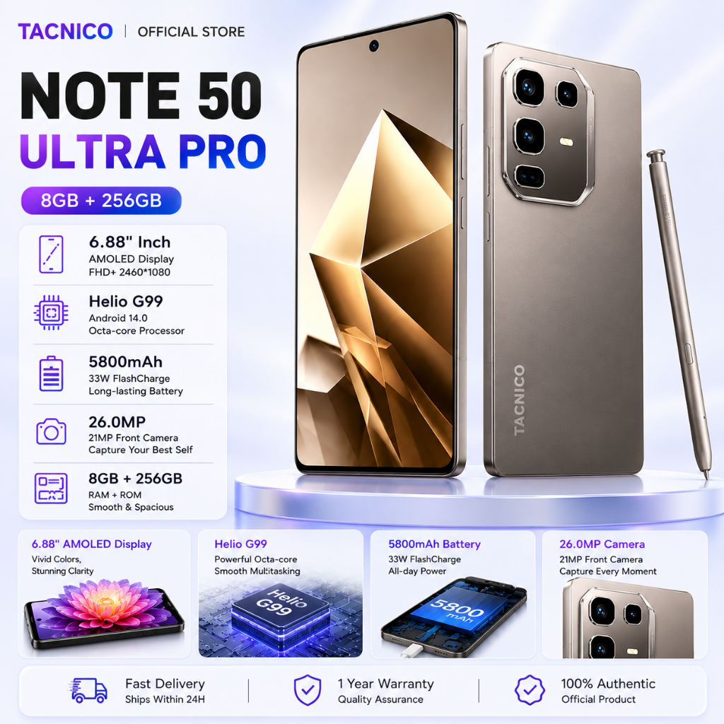 TACNICO Note 50 Ultra Pro 5G Connection 8GB+256GB 6.88inches 21MP AI ...