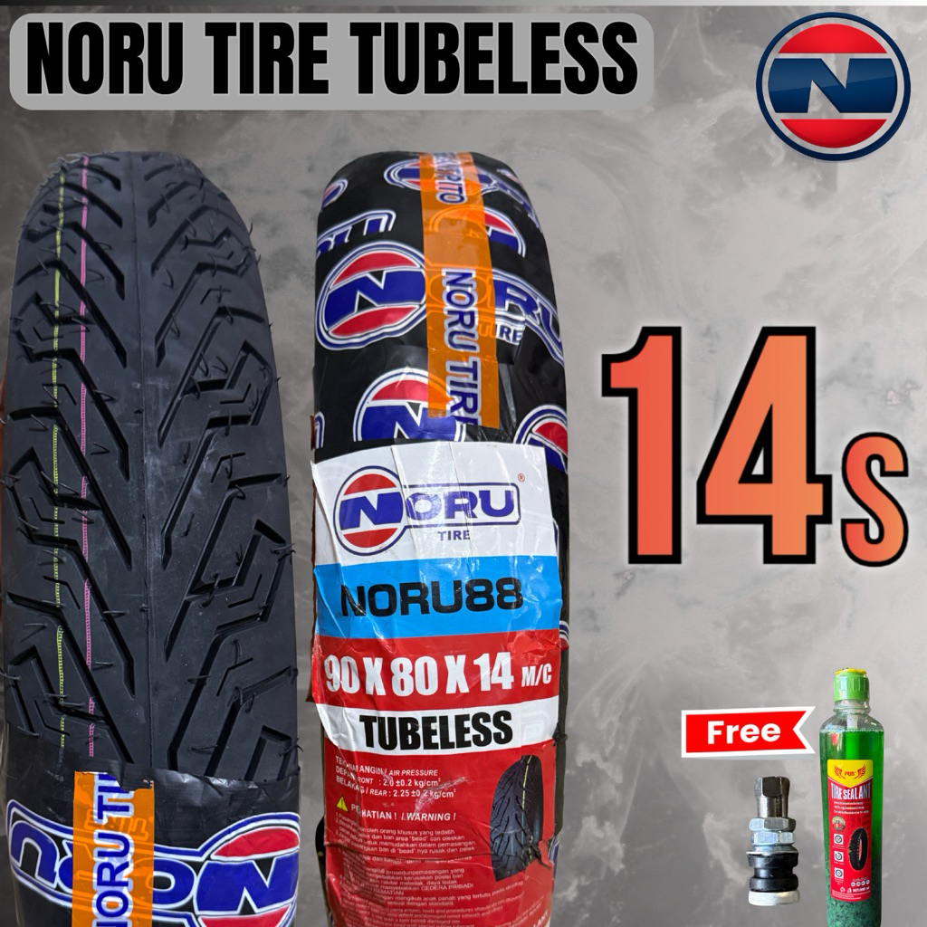 NORU TIRE 14s TUBELESS MOTORCYCLE TIRE WITH FREE PITO AND SEALANT ...