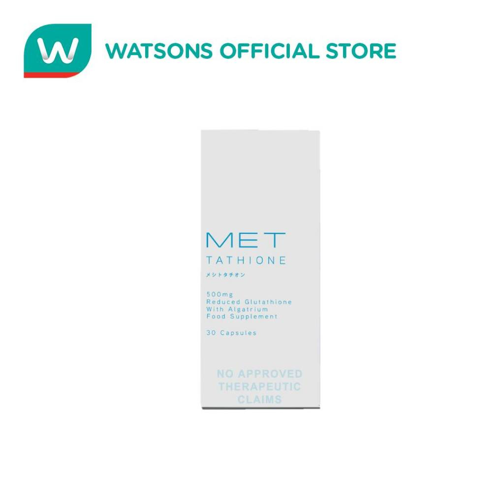 SUPER SALE] MET TATHIONE Reduced Glutathione with Algatrium Food Supplement 500mg contains 30