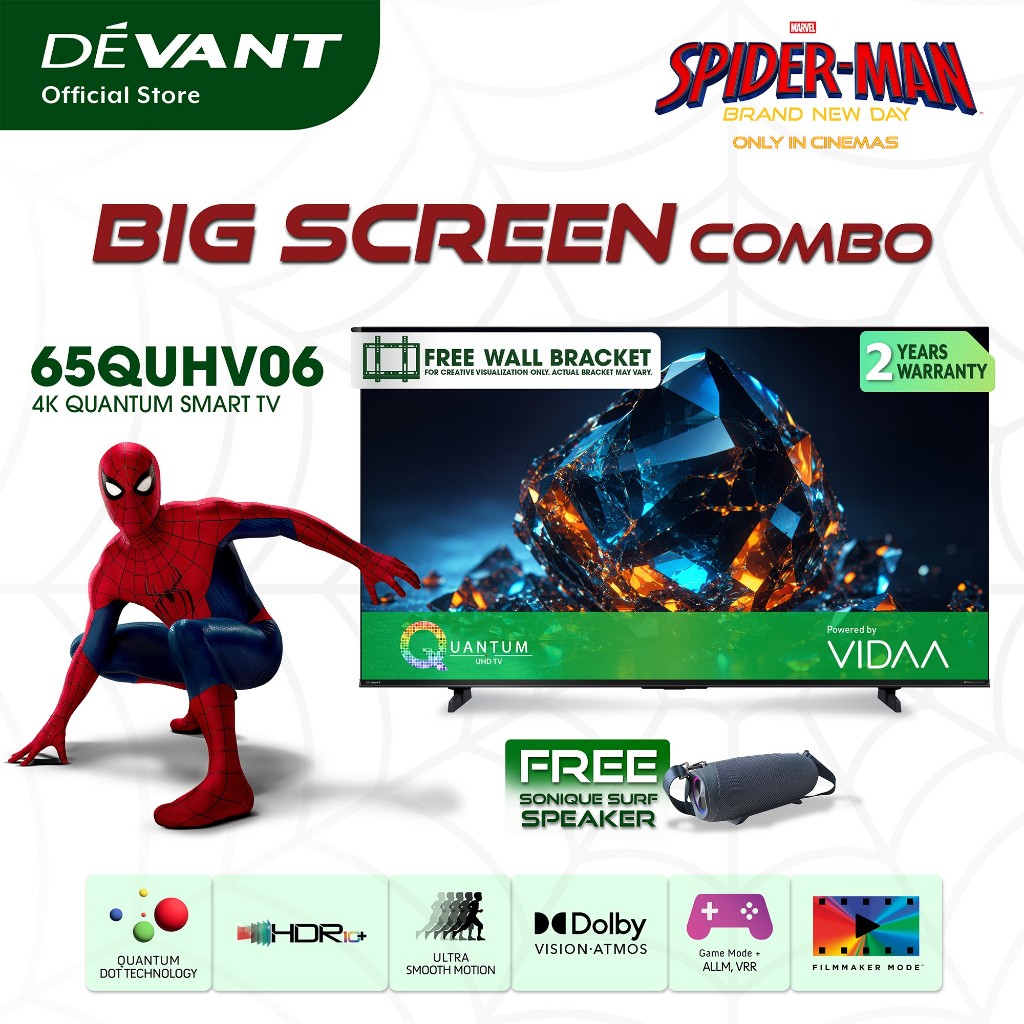 DEVANT 65QUHV06 65 inch Quantum Ultra HD (QUHD) 4K Smart TV - Netflix ...