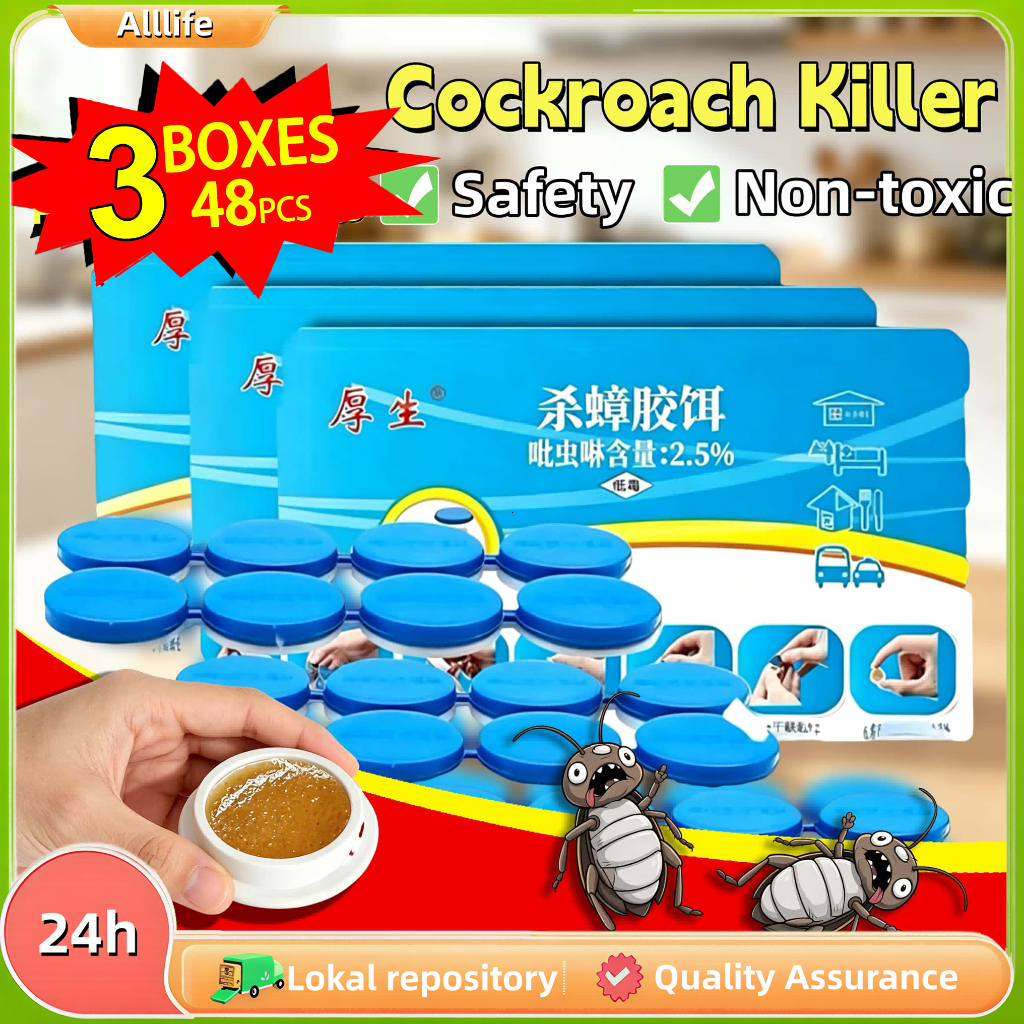 24PCS Cockroach Killer Bait Children/Pets Safe Non toxic Trap Bedroom ...
