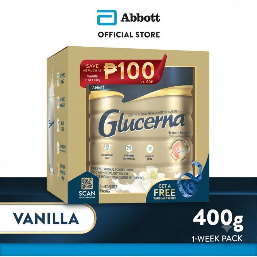 Glucerna Vanilla 400g for Diabetic Nutrition Powder Milk Drink (Save ...