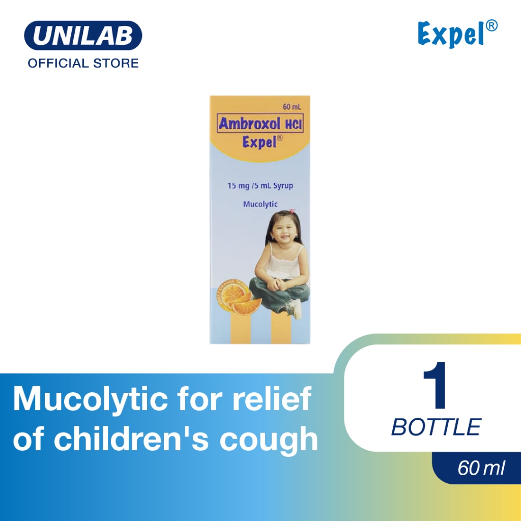 (Ambroxol HCl) Expel Syrup 60mL (Mucolytic for relief of children's ...