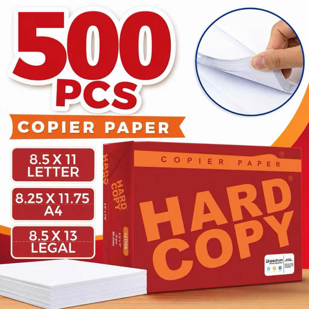 Hard Copy Bond Paper Short- A4 -Long Sizes 500pcs(1 Ream) Paper ...