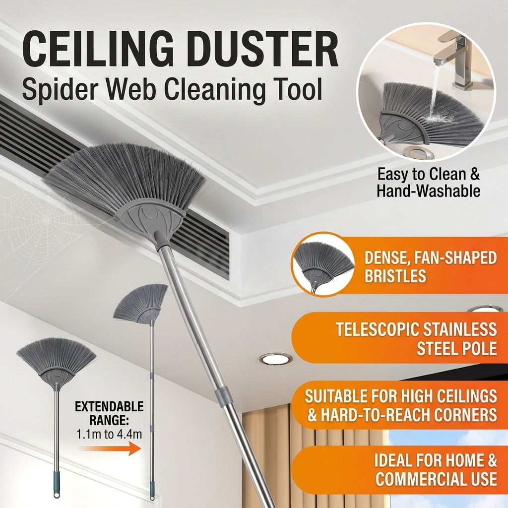 250CM High Ceiling Duster Cleaning Telescopic Roof Broom for Cleaning ...