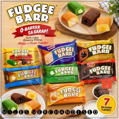 Fudgee Bar cream-filled cake bars, rich flavors | Shopee