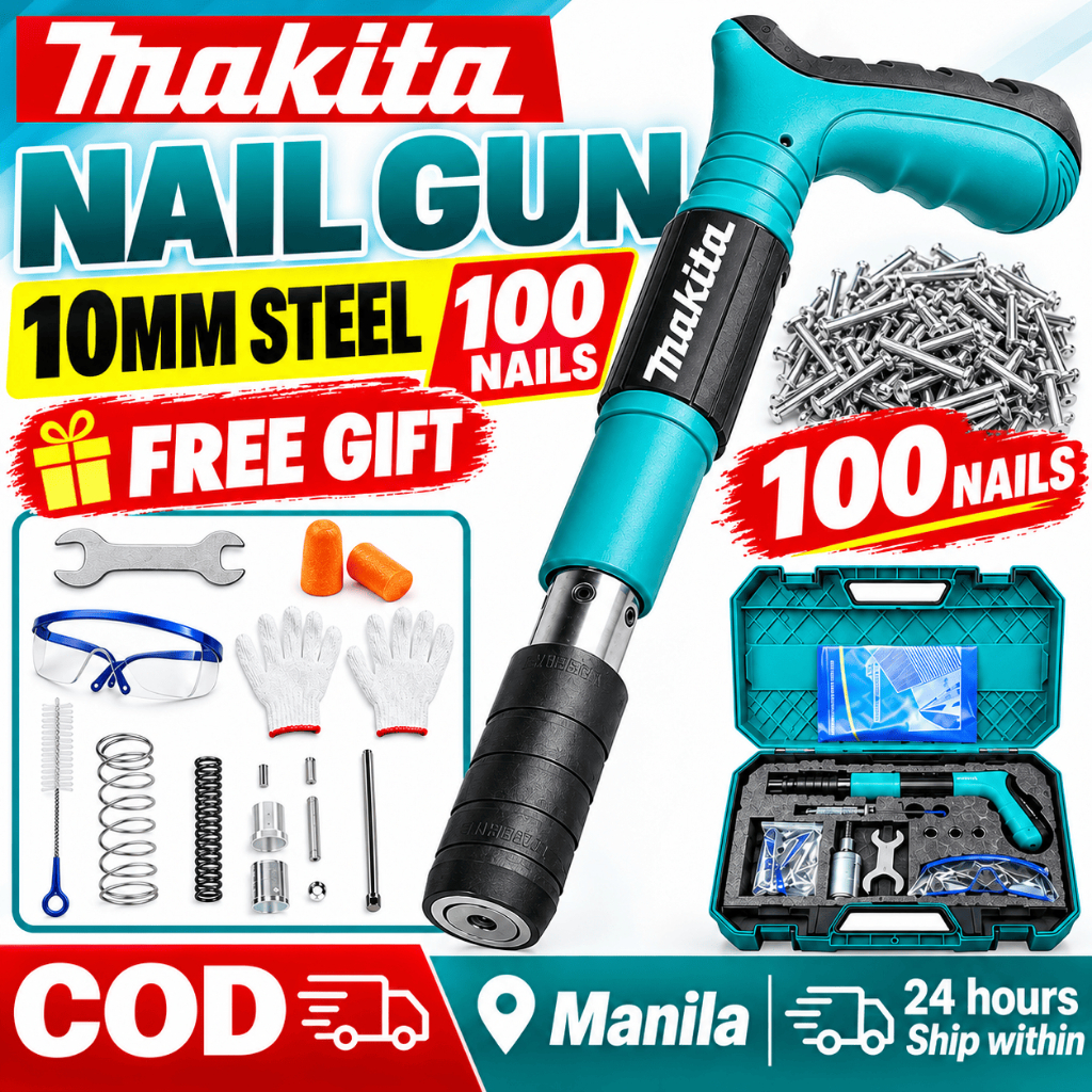 [Free 100 Nails] Heavy Duty Manual Concrete Steel Nail Gun Wall Anchor ...