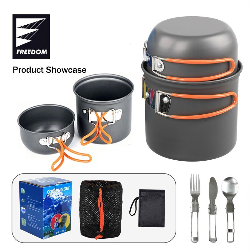 Outdoor Camping Set Pot 1-2 Person Portable Mountain Climbing Fishing ...