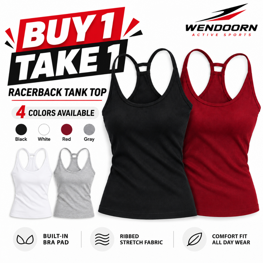 【BUY 1 TAKE 1】Women Racerback Tank Top Built-In Bra Padded Ribbed ...
