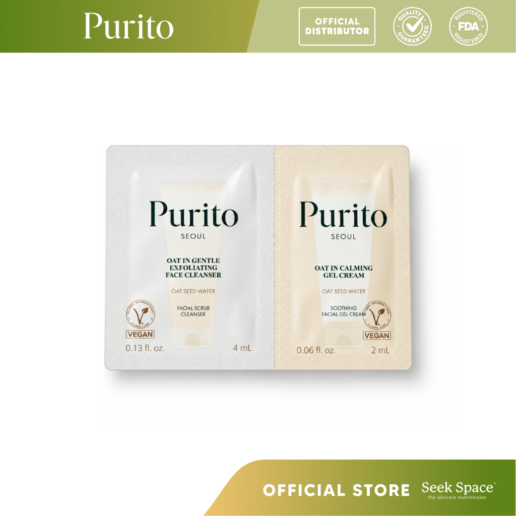 PURITO SEOUL (SAMPLE) Oat Face Cleanser and Soothing Facial Cream Trial ...