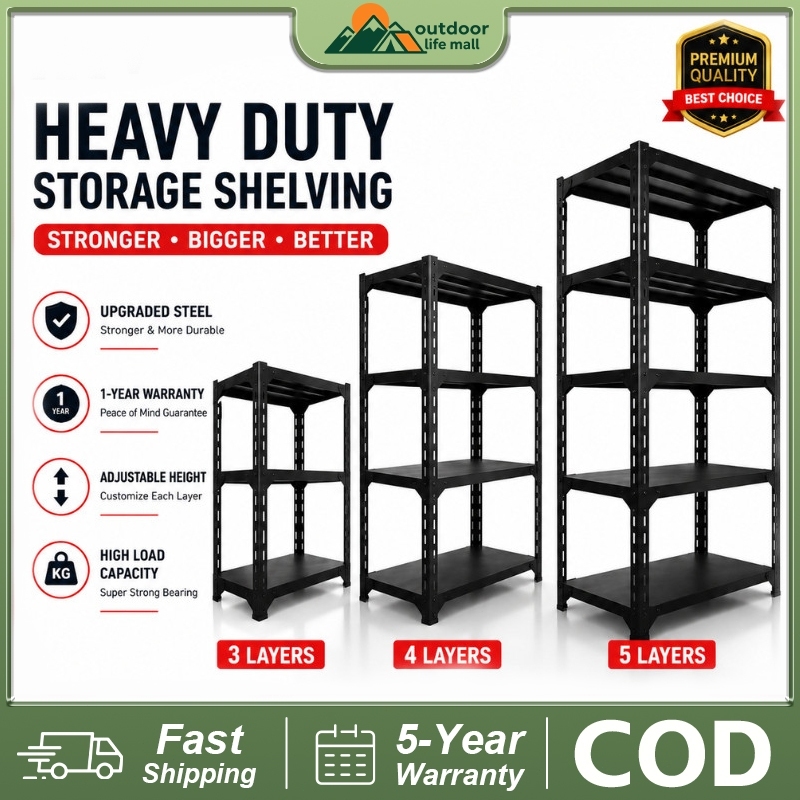 Metal Rack Shelves Heavy Duty Kitchen Organizer Storage Rack Shelf 3-6 ...