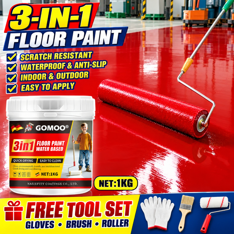 [Buy 3 Get Free Roller] 3-in-1 Floor Paint 1000g Waterproof Anti-Slip ...
